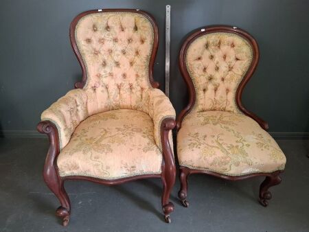 Original Grandfather and Grandmother Chairs on Casters