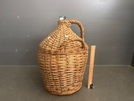 Authentic French Demijohn in Original Wicker Complete Casting