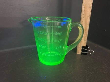 Vintage Green Uranium Glass 1 Pint Jug