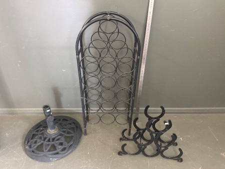 2 x Wine Racks and a Pedestal Base