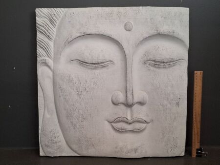 Buddha Face Decorative Plaque - Wooden 