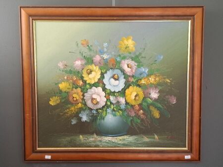 Original Flower Bouquet Still Life Framed ArtWork - Signed 