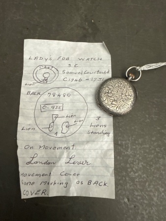 Antique Silver Ladies Fob Watch 