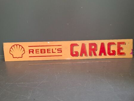 Vintage Perspex Shell Sign - Rebels Garage