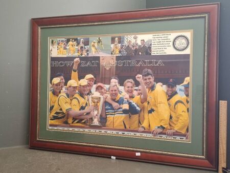 Large Framed Limited Edition Hows Zat Australia Cricket Picture - 1999