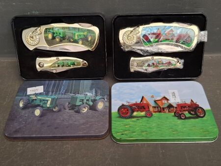 2x Vintage Pairs Farm Tractor  Pocket Knives