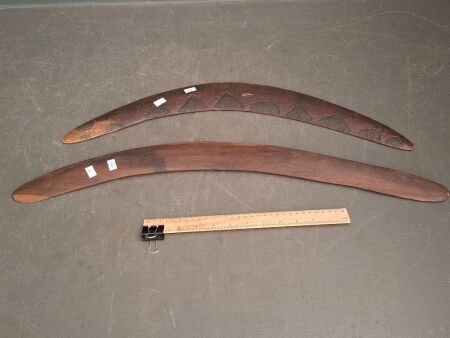 2x Original 1877 Wooden Boomerangs from Mananoa