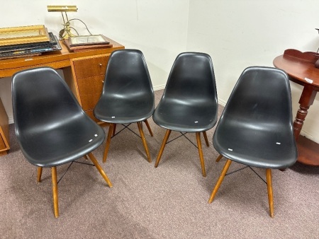 Four Mid Century Plastic Kitchen Chairs