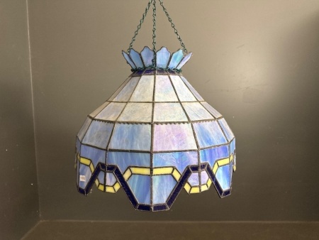 Stunning Art Deco Blue Stained Glass Lead light Shade