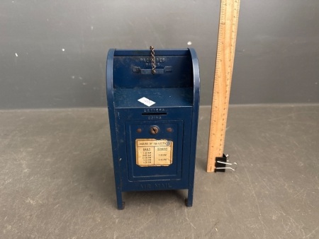 Vintage Brumberger US MailBox Metal Bank with Key