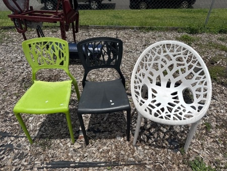 3 Outdoor Plastic Chairs