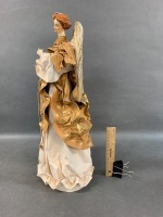 Large Gold Papier Mache Angel Tree Topper or Table Centrepiece - 2