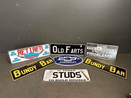 Large Lot of Novelty Signs 