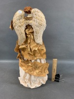 Large Gold Papier Mache Angel Tree Topper or Table Centrepiece - 3