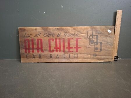 Wooden Vintage Sign - Air Chief Car Radio - For All Cars and Trucks