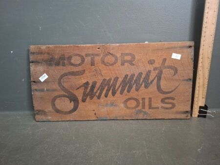 Vintage Wood Sign - Motor Summit Oils 