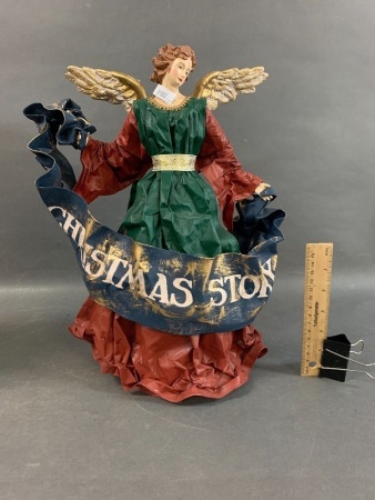 Christmas Story Papier Mache Angel Tree Topper or Table Centrepiece