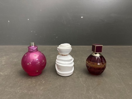 3x Famous Perfumes - Inc Jimmy Choo - Brittney Spears - Kim Karadashian - All Hardly Used