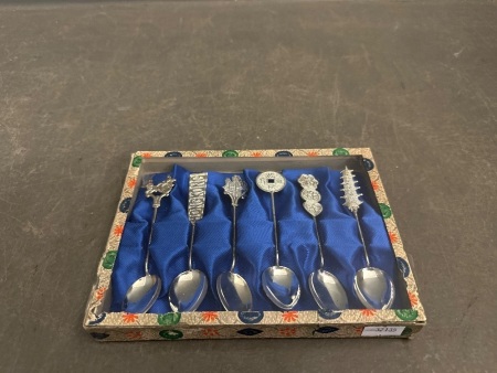 Boxed Set of 6 Vintage Hong Kong Teaspoons