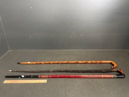 3 x Wooden Walking Sticks