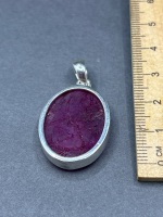 Sterling Silver Pendant with Ruby Gemstone - 2