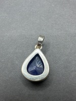 Sterling Silver Pendant with Sapphire Gemstone - 3