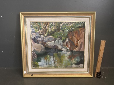 Oil on Canvas - Mt Spec Creek Scene - Signed K Pagander