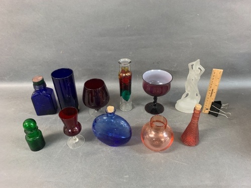 Box of Asstd. Mid-Century Coloured Glassware