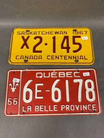 2 Canadian Rego Plates