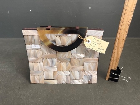 Vintage Modern Style Mother of Pearl Handbag 