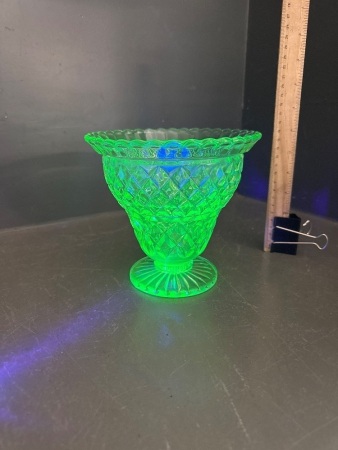 Vintage Crown Crystal Uranium Glass Vase