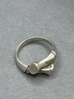 Sterling Silver Bamboo Style Ring - 4