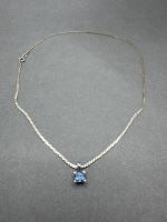 Sterling Silver Blue Topaz Necklace