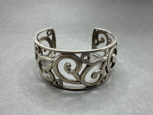 Ornate Sterling Silver Cuff Bracelet 