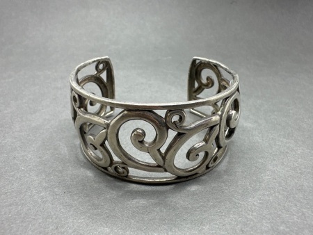 Ornate Sterling Silver Cuff Bracelet 