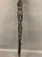 Carved Ceremonial Hardwood Walking Stick from PNG - 2