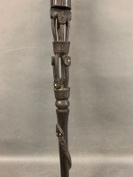 Carved Ceremonial Hardwood Walking Stick from PNG - 4