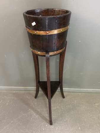 Vintage Oak Barrel Planter