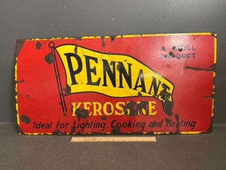 Pennant Kerosene Original Enamel Sign - Rare