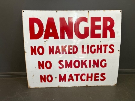 Danger Sign Petrol Depot - Original Early Enamel