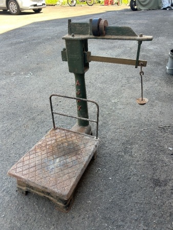 Vintage AJAX Cast Iron Platform Scales 2CWT