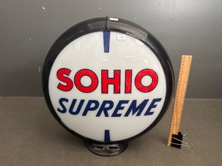 Sohio Fuel Pump Globe with Glass Convex Lenses