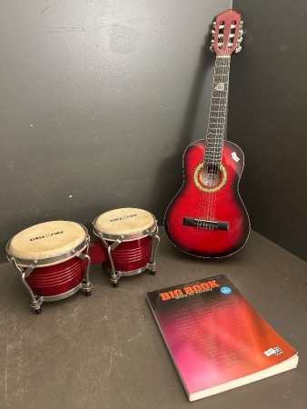 Ashton CG14 TRB, Pair Drumfire Drums & Big Book Guitar Tab Music Book