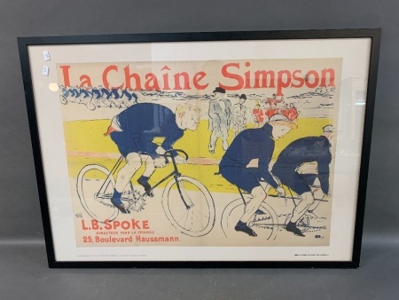 Vintage Framed French Cycle Chain Advert