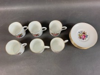 Set of 6 Royal Worcester Demi Tasse Coffee Cans & Saucers - 2