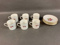 Set of 6 Royal Worcester Demi Tasse Coffee Cans & Saucers - 3