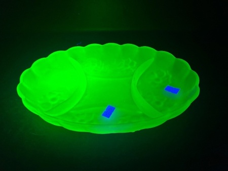 Uranium Glass Candy or Nut Dish