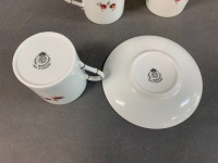 Set of 6 Royal Worcester Demi Tasse Coffee Cans & Saucers - 4