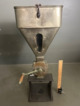 Antique Brass Industrial Coffee Grinder marked SMPC Sydney