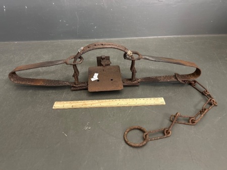 Large Vintage Dog Trap Marked